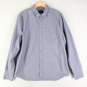 DUER Shirt Mens Medium Blue Long Sleeve Button Up Heavyweight Casual